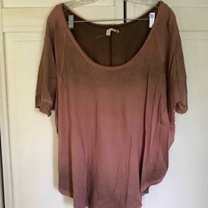 free people casual pink tee